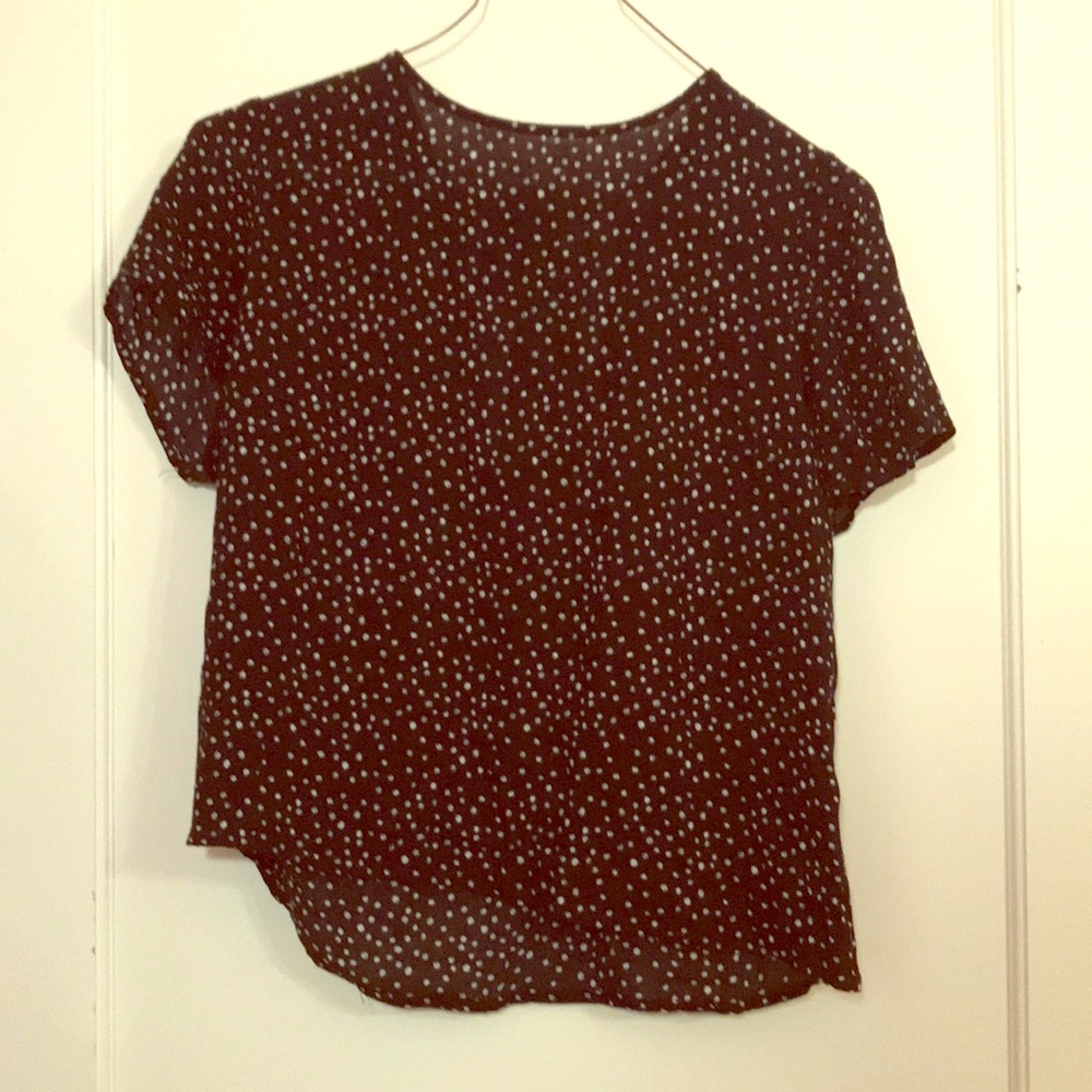 Xhilaration polka dot shirt with open back
